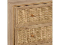 Rieten en houten ladekast met 3 lades - afbeelding 6 van  8