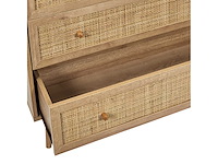 Rieten en houten ladekast met 3 lades - afbeelding 7 van  8