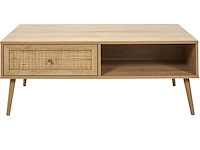 Rieten en houten salontafel 1 lade - afbeelding 4 van  6