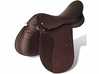 Rijzadelset 17,5" echt leer 12 cm 5 in 1 bruin - afbeelding 5 van  10