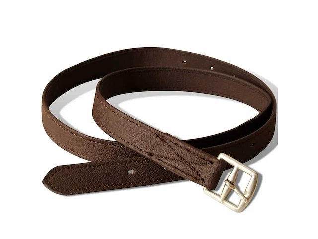 Rijzadelset 17,5" echt leer 12 cm 5 in 1 bruin - afbeelding 8 van  10