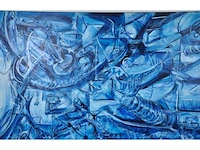 Rik lina – phaysalia-polis, the floating city - olie op doek - 300×140 cm - afbeelding 2 van  16