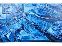 Rik lina – phaysalia-polis, the floating city - olie op doek - 300×140 cm - afbeelding 14 van  16