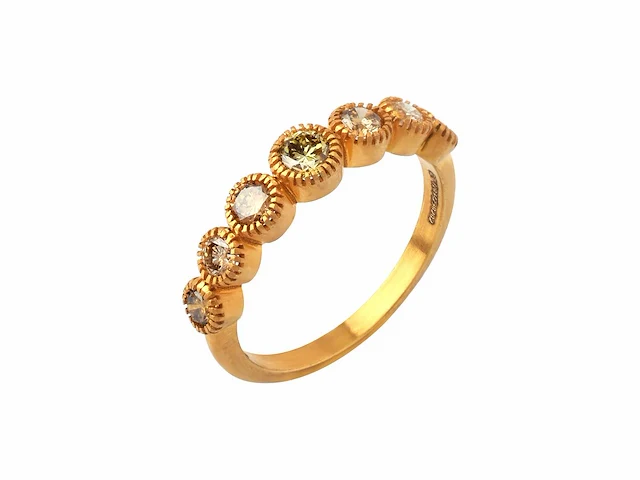 Ring 14k goud met natuurlijke diamanten 2.45 grm - afbeelding 1 van  4
