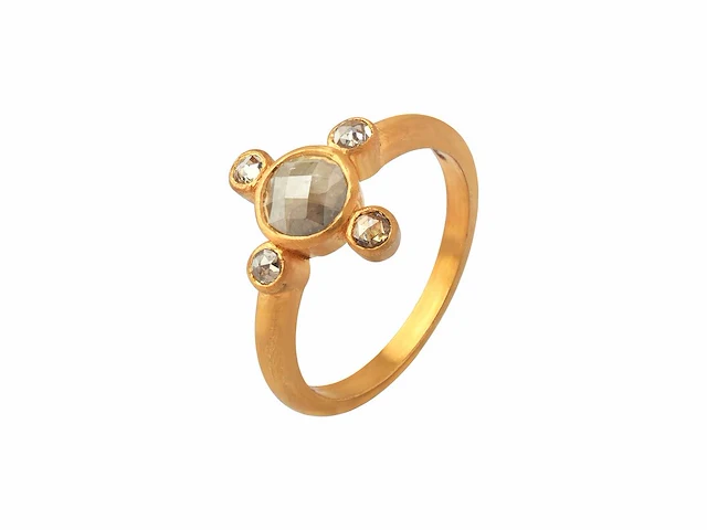 Ring 14k goud met natuurlijke diamanten 3.00 gm - afbeelding 1 van  4