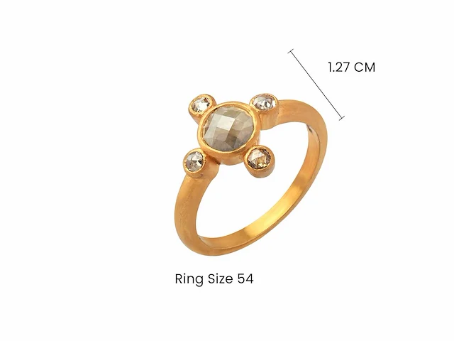 Ring 14k goud met natuurlijke diamanten 3.00 gm - afbeelding 4 van  4