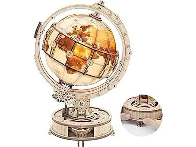 Robotime 3d houten puzzel lichtgevende globe - afbeelding 1 van  4