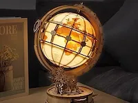 Robotime 3d houten puzzel lichtgevende globe - afbeelding 3 van  4