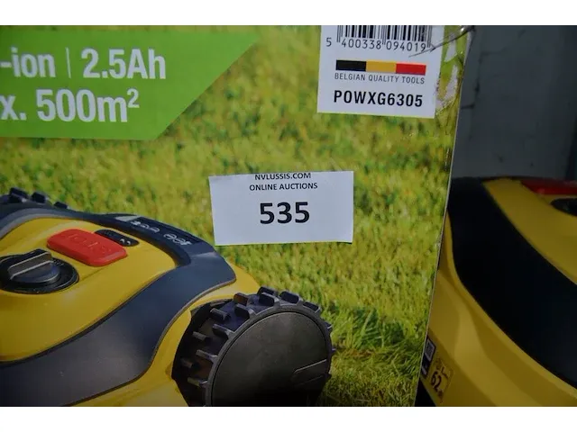 Robotmaaier powerplus powxg6305 18li-ion 2.5af max. 500m2 met toebehoren en lader nieuw in doos - afbeelding 6 van  13