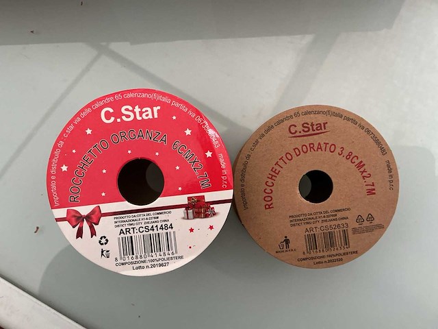 Rocchetto yuta. partij yute kerstlint. - afbeelding 2 van  2