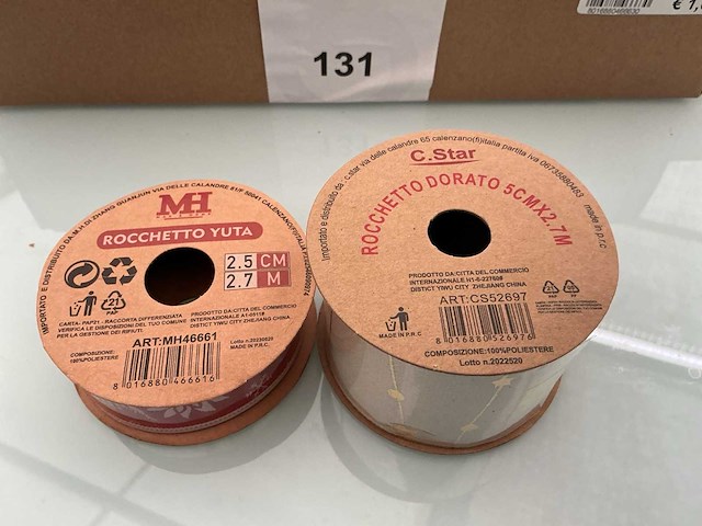 Rocchetto yuta. partij yute kerstlint. - afbeelding 2 van  2