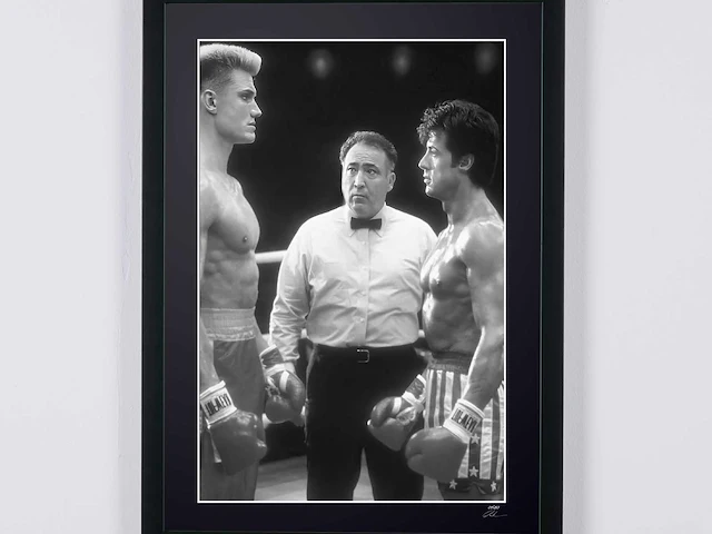 Rocky iv (1985) - balboa vs drago - sylvester stallone & dolph lundgren - 70x50 cm - gelimiteerde oplage 30 stuks - afbeelding 1 van  6