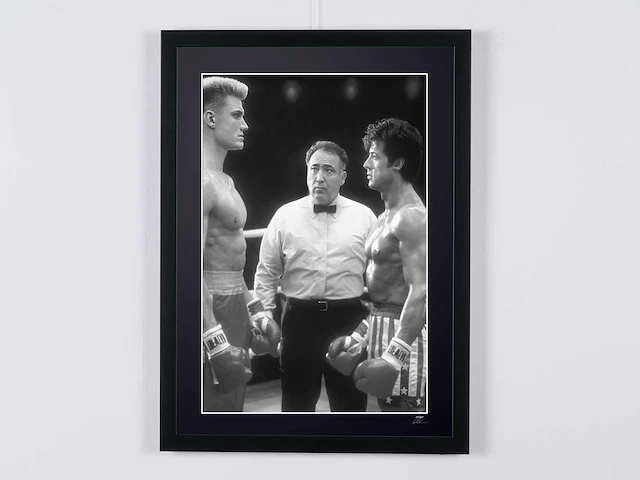 Rocky iv (1985) - balboa vs drago - sylvester stallone & dolph lundgren - 70x50 cm - gelimiteerde oplage 30 stuks - afbeelding 2 van  6