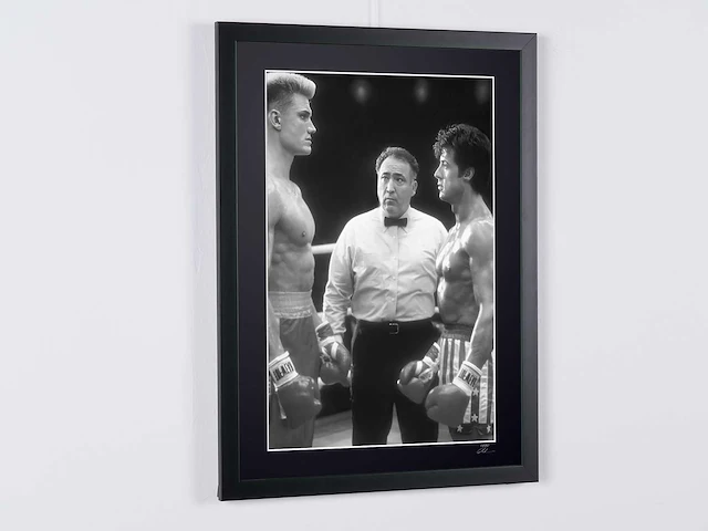 Rocky iv (1985) - balboa vs drago - sylvester stallone & dolph lundgren - 70x50 cm - gelimiteerde oplage 30 stuks - afbeelding 4 van  6