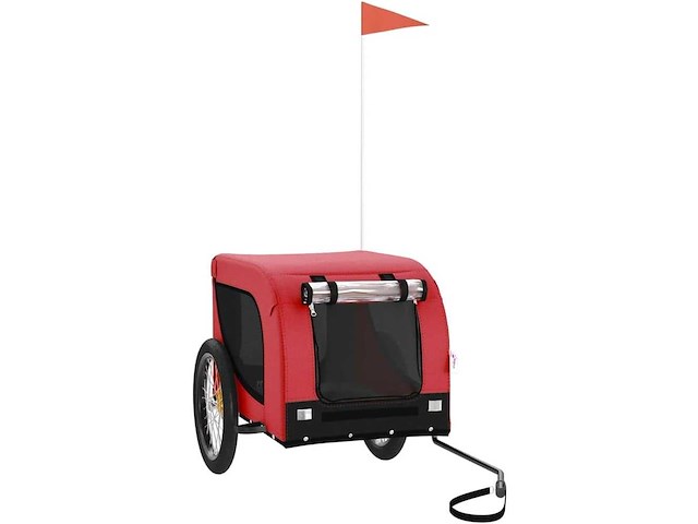 Rode en zwarte fietsaanhanger voor huisdieren - afbeelding 2 van  9