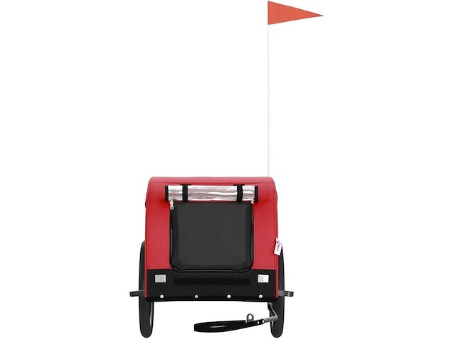 Rode en zwarte fietsaanhanger voor huisdieren - afbeelding 3 van  9