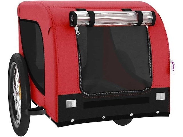 Rode en zwarte fietsaanhanger voor huisdieren - afbeelding 4 van  9