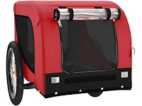 Rode en zwarte fietsaanhanger voor huisdieren - afbeelding 4 van  9