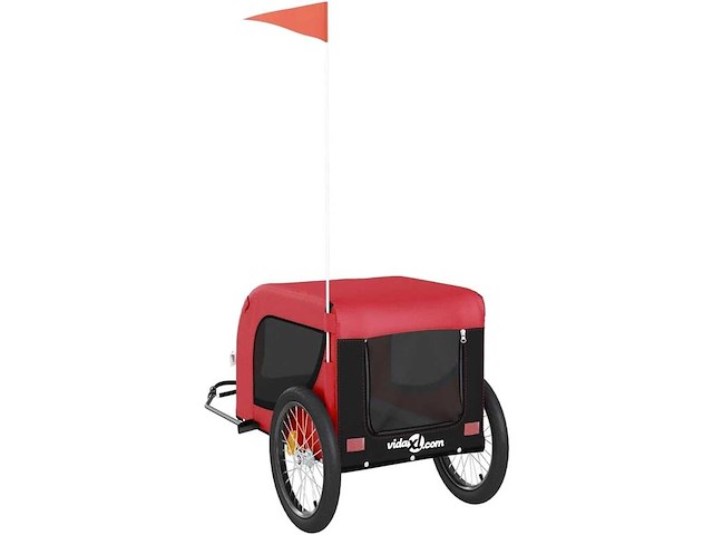 Rode en zwarte fietsaanhanger voor huisdieren - afbeelding 8 van  9