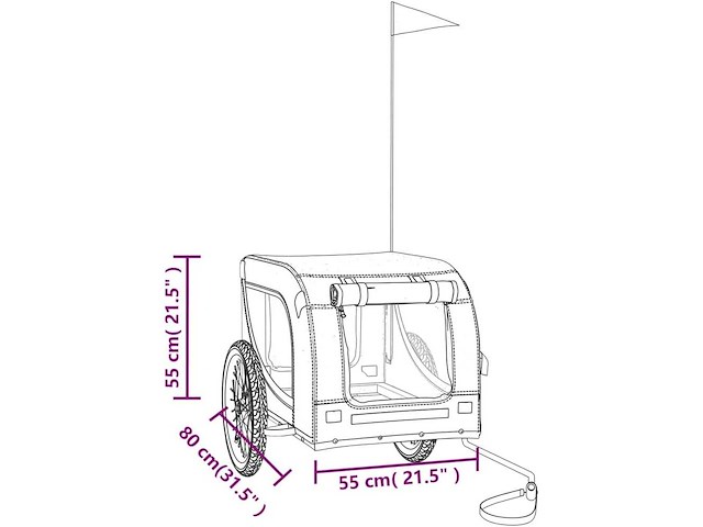 Rode en zwarte fietsaanhanger voor huisdieren - afbeelding 9 van  9