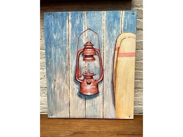Rode lantaarn h:60x50cm - afbeelding 1 van  1