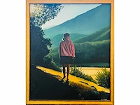 Roeland van der kley - meisje in een berglandschap - acryl op doek - afbeelding 5 van  11