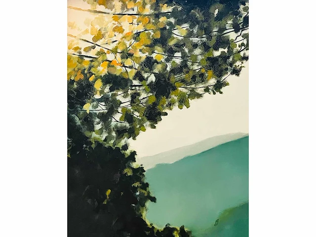 Roeland van der kley - meisje in een berglandschap - acryl op doek - afbeelding 9 van  11