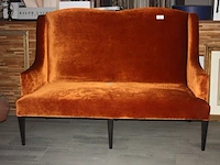 Roestkleurige stoffen zitbank, 2 kussens mulberry, 2 gestreepte kussens pierre frey (57,58,59) - afbeelding 4 van  6