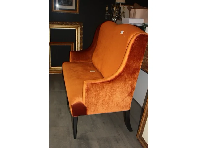 Roestkleurige stoffen zitbank, 2 kussens mulberry, 2 gestreepte kussens pierre frey (57,58,59) - afbeelding 5 van  6