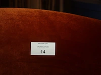 Roestkleurige stoffen zitbank, 2 kussens mulberry, 2 gestreepte kussens pierre frey (57,58,59) - afbeelding 6 van  6