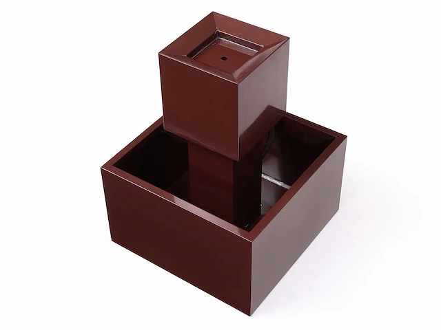 Roestvrijstalen fontein voor buiten met led - h.65 cm - terracotta - afbeelding 4 van  10