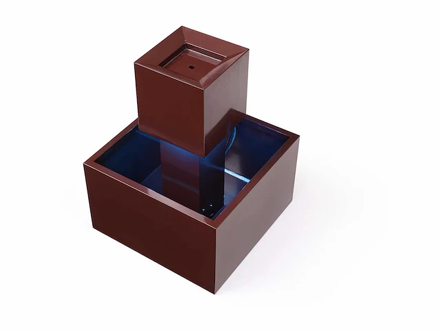Roestvrijstalen fontein voor buiten met led - h.65 cm - terracotta - afbeelding 5 van  10