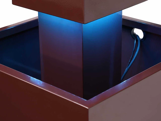 Roestvrijstalen fontein voor buiten met led - h.65 cm - terracotta - afbeelding 7 van  10