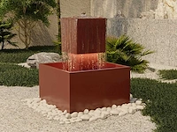Roestvrijstalen fontein voor buiten met led - h.65 cm - terracotta - afbeelding 8 van  10