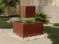 Roestvrijstalen fontein voor buiten met led - h.65 cm - terracotta - afbeelding 9 van  10