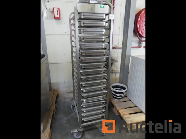 Roestvrijstalen trolley met 18 niveaus - afbeelding 2 van  6