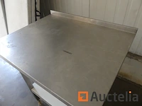 Roestvrijstalen werktafel met achterwand - afbeelding 2 van  5