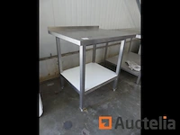 Roestvrijstalen werktafel met achterwand - afbeelding 4 van  5