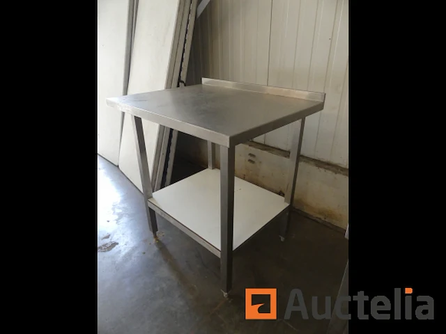 Roestvrijstalen werktafel met achterwand - afbeelding 5 van  5