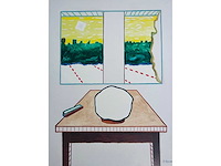 Roger raveel - een leegte aan een venster met een verticale aanwezigheid - offset - afbeelding 1 van  8