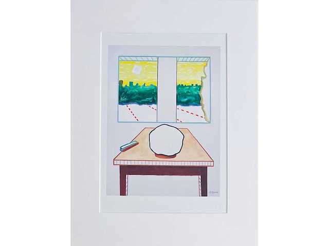 Roger raveel - een leegte aan een venster met een verticale aanwezigheid - offset - afbeelding 2 van  8