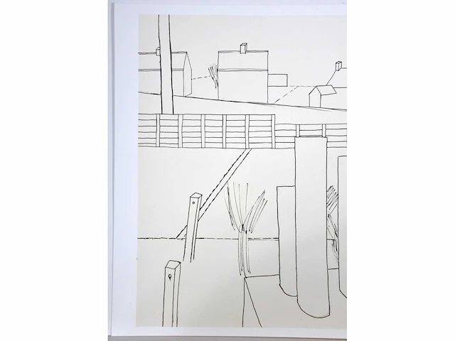 Roger raveel - grafisch panorama met doel - offset - afbeelding 4 van  5