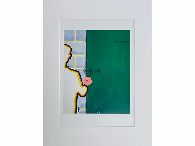 Roger raveel - man voor deur met grendel - offset - afbeelding 5 van  5
