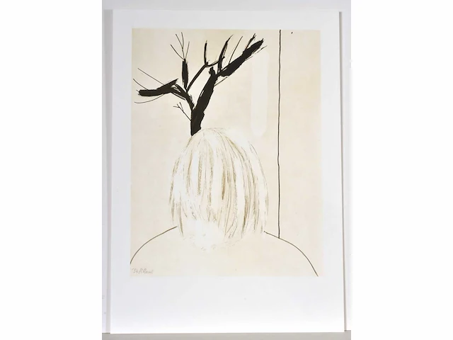 Roger raveel - mens en boom - offset - afbeelding 2 van  5