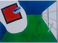 Roger raveel - muur en grasveld - offset - afbeelding 1 van  5