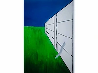 Roger raveel - muur en grasveld - offset - afbeelding 4 van  5
