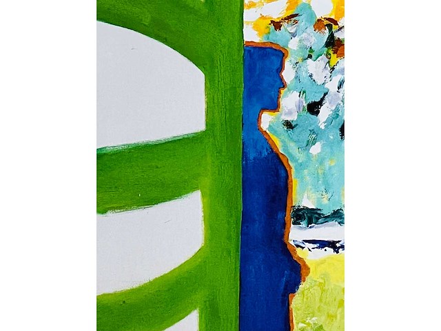 Roger raveel - ontmoeting met het blauw van de vrouw - offset - afbeelding 3 van  11