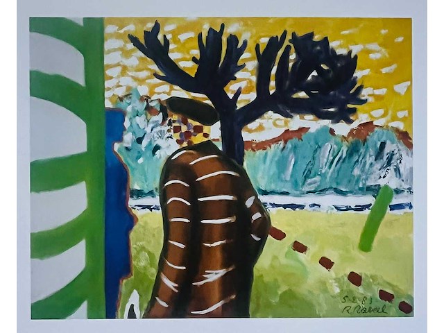 Roger raveel - ontmoeting met het blauw van de vrouw - offset - afbeelding 7 van  11