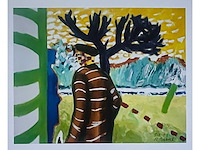 Roger raveel - ontmoeting met het blauw van de vrouw - offset - afbeelding 7 van  11