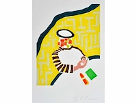 Roger raveel - thuis - kleurenhoutsnede - afbeelding 1 van  9